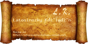 Latosinszky Kálmán névjegykártya