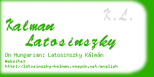 kalman latosinszky business card